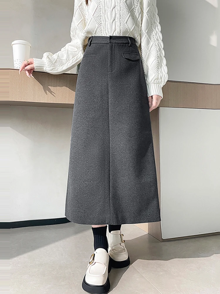 Женская шерстяная юбка-миди А-силуэта для офиса, осенне-зимняя, с завышенной талией, утягивающая, в корейском стиле, приталенная
Женская шерстяная юбка-миди А-силуэта для офиса, осенне-зимняя, с завышенной талией, утягивающая, в корейском стиле, приталенная