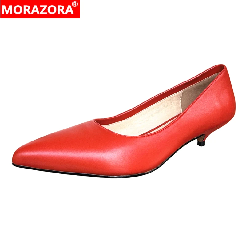 MORAZORA Size 35-43 New Full Genuine Leather Shoes Women Pumps Mid Heels Pointed Toe Single Shoes Handmade Party Wedding Shoes
MORAZORA Size 35-43 New Full Genuine Leather Shoes Women Pumps Mid Heels Pointed Toe Single Shoes Handmade Party Wedding Shoes