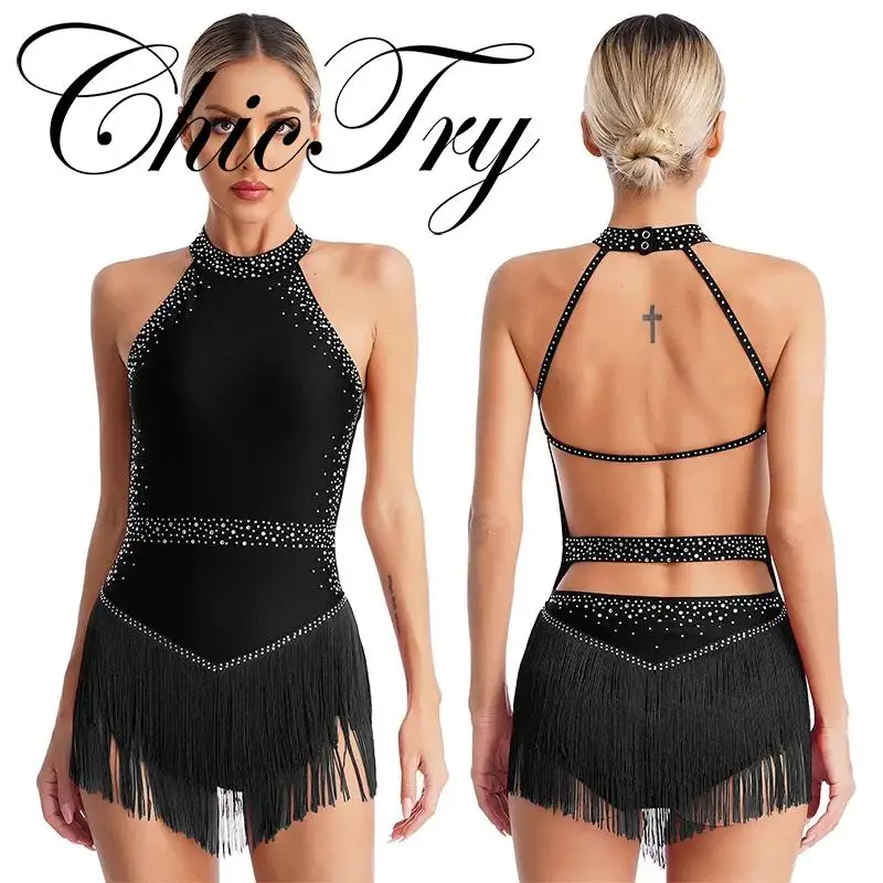Women's Tassel Latin Dance Leotard Dress Rhinestone Rumba Salsa Cha-cha Lyrical Dance Costume for Ice Skating Stage Performance
Women's Tassel Latin Dance Leotard Dress Rhinestone Rumba Salsa Cha-cha Lyrical Dance Costume for Ice Skating Stage Performance