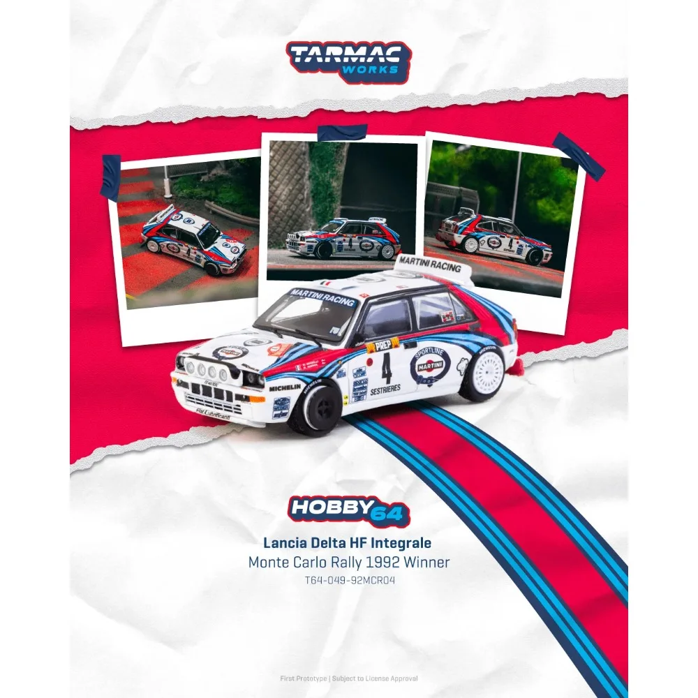 Tarmac Works 1/64 Lancia Delta HF Integrale "Monte Carlo Rally 1992 Winner" Didier Auriol Bernard Diecast Alloy Model Car
Tarmac Works 1/64 Lancia Delta HF Integrale "Monte Carlo Rally 1992 Winner" Didier Auriol Bernard Diecast Alloy Model Car