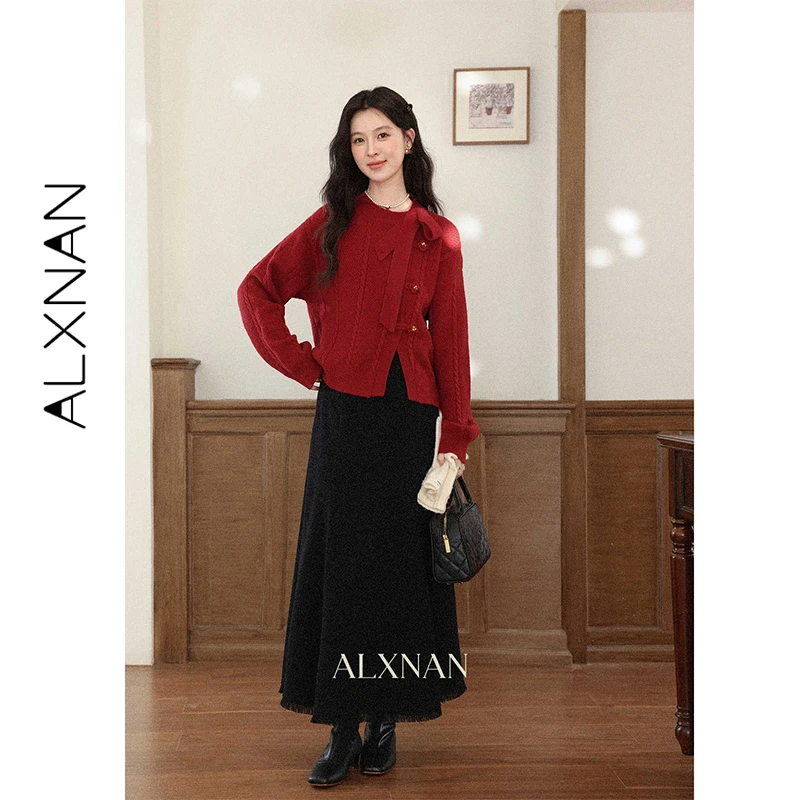 ALXNAN Red Sweater for Women New 2026 Irregular Knit Pullovers Bow 3D Flower Design Loose-fit Long Sleeve Tops Female L60737
ALXNAN Red Sweater for Women New 2026 Irregular Knit Pullovers Bow 3D Flower Design Loose-fit Long Sleeve Tops Female L60737
