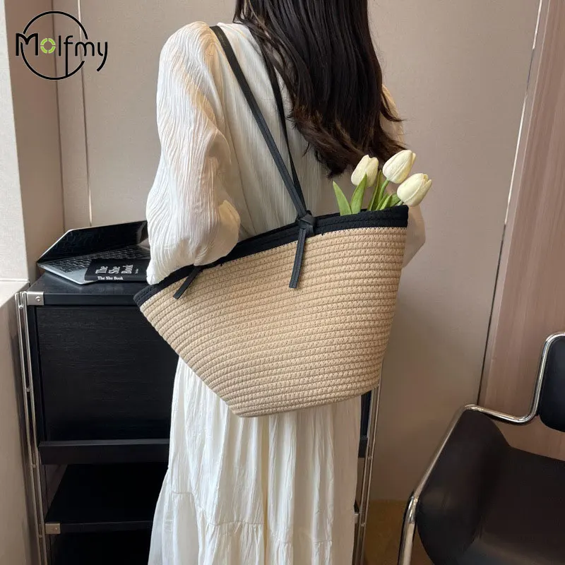 Women Beach Bag Braided Basket Clutches Handlebag Portable Shoulder Bag Travel Messenger Woven Bag Purses Shopper Satchel Female
Women Beach Bag Braided Basket Clutches Handlebag Portable Shoulder Bag Travel Messenger Woven Bag Purses Shopper Satchel Female