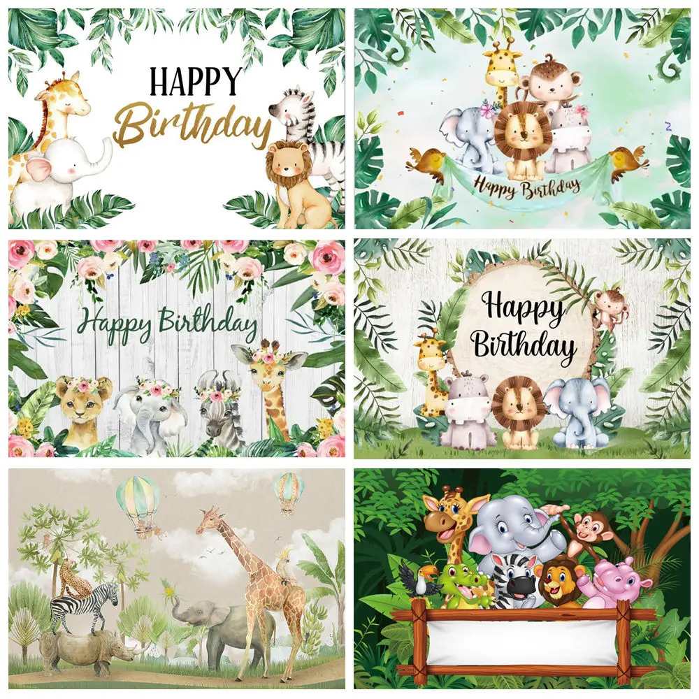 Jungle Animal Safari Background Tropical Forest Boy Girl 1st Birthday Party Newborn Baby Shower Decoration Photography Banner 
Jungle Animal Safari Background Tropical Forest Boy Girl 1st Birthday Party Newborn Baby Shower Decoration Photography Banner