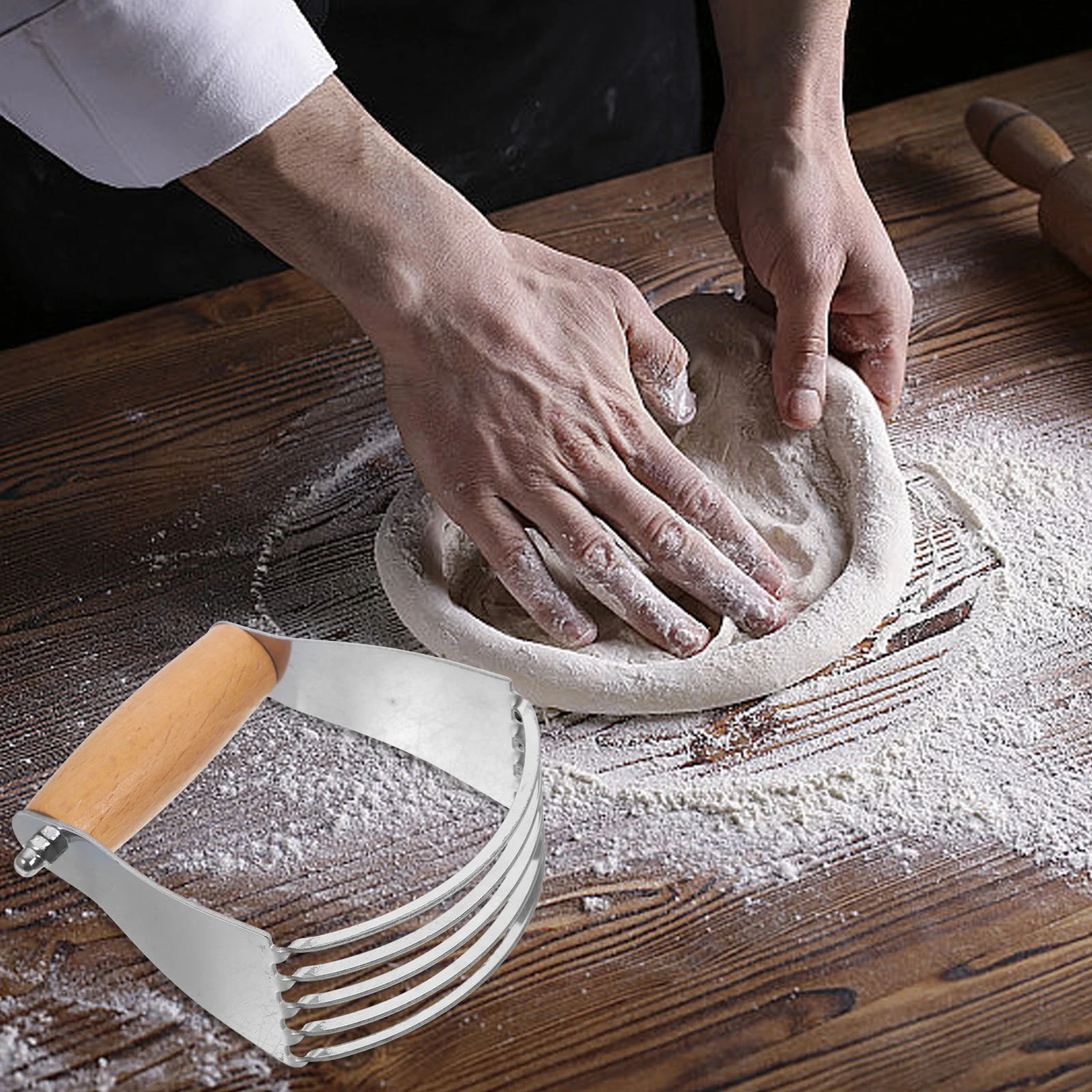 Butter Stir Cut Handheld Blender Kitchen Pastry Lattice Flour Mixer Manual Churner Baking Dough Tool Wooden Utensil
Butter Stir Cut Handheld Blender Kitchen Pastry Lattice Flour Mixer Manual Churner Baking Dough Tool Wooden Utensil