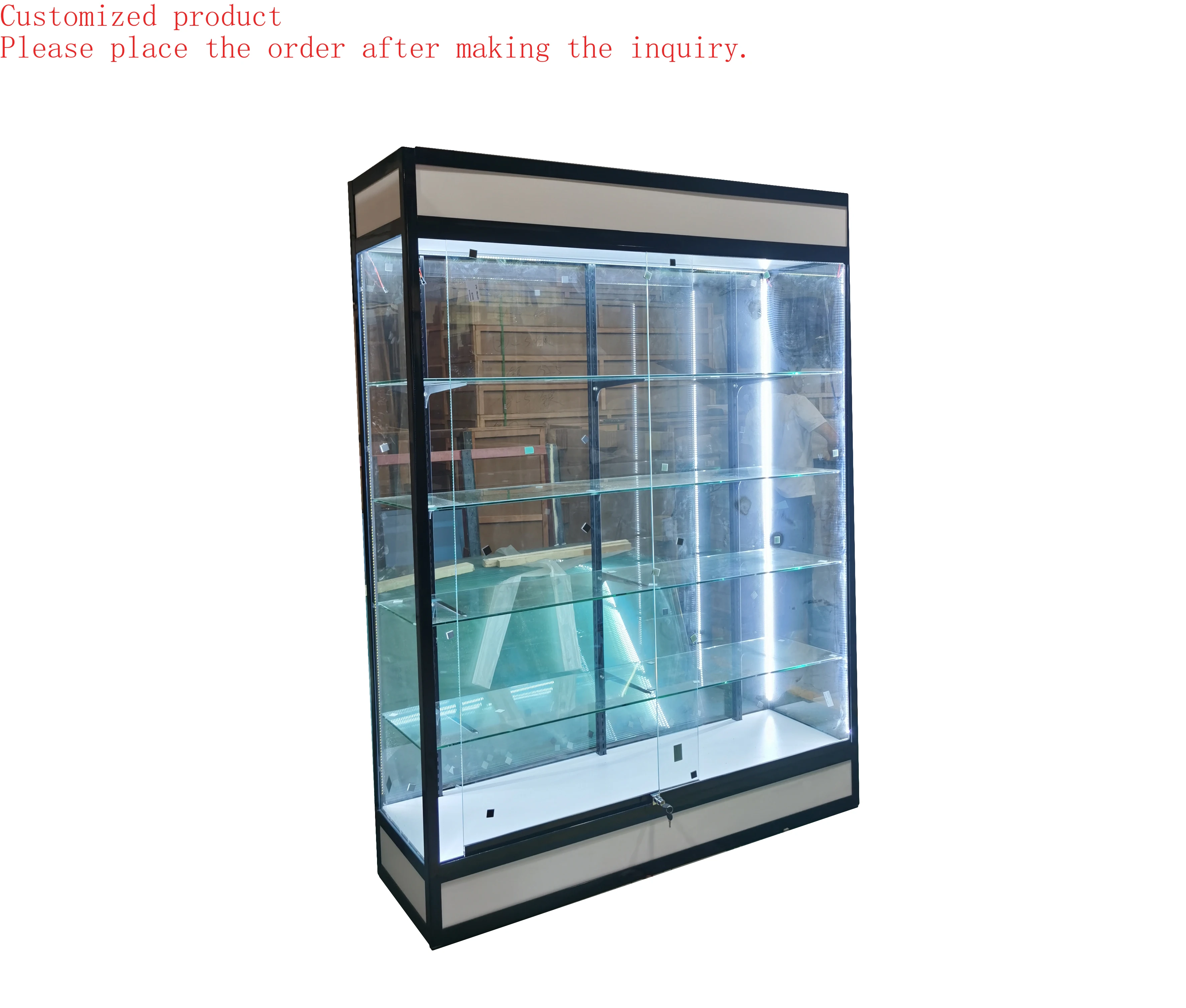 Custom.Tall Showcases Smoke Shop Display Exhibition Cabinet Jewelry Display Glass showcase with Base and Light
Custom.Tall Showcases Smoke Shop Display Exhibition Cabinet Jewelry Display Glass showcase with Base and Light