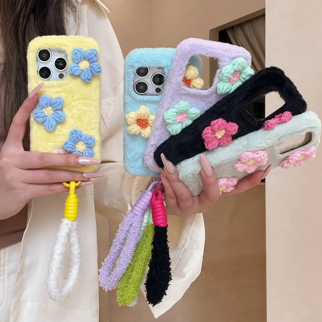 Korean Cute Flowers plush label Pattern with lanyard Phone Cases For iPhone 17 16 15 14 13 Pro Max Fluffy Fur Soft Cover
Korean Cute Flowers plush label Pattern with lanyard Phone Cases For iPhone 17 16 15 14 13 Pro Max Fluffy Fur Soft Cover