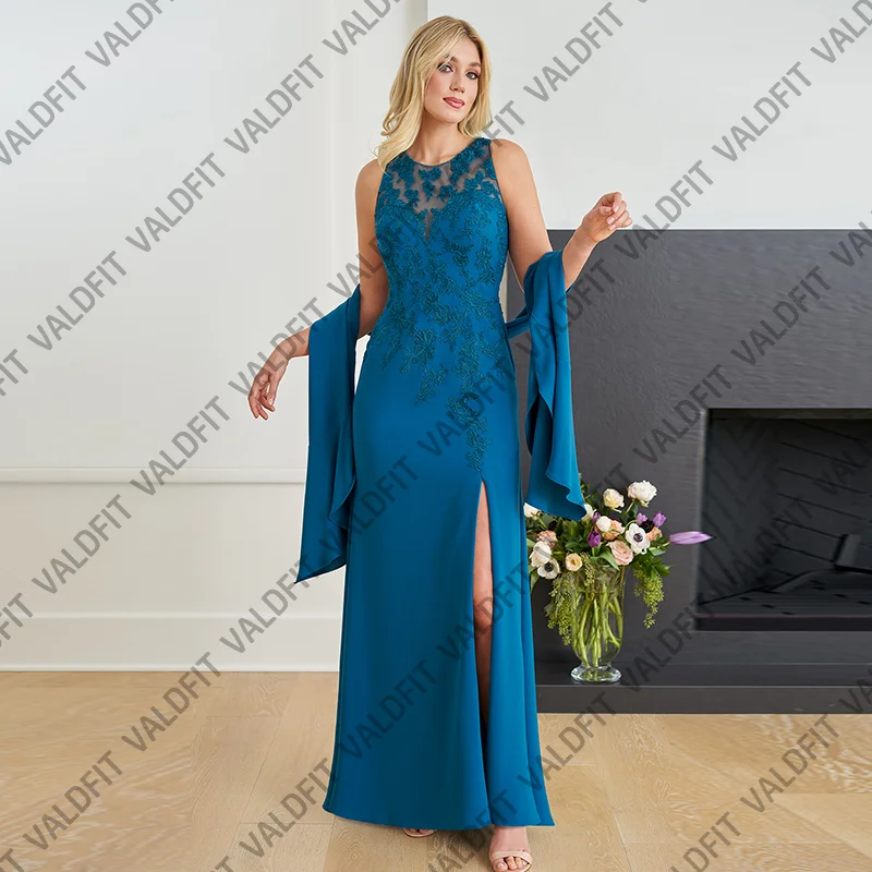 Customized Long Sheath Blue Mother of the Bride Dresses for Weddings with Wrap Guest Dress Robes Invitee Mariage
Customized Long Sheath Blue Mother of the Bride Dresses for Weddings with Wrap Guest Dress Robes Invitee Mariage