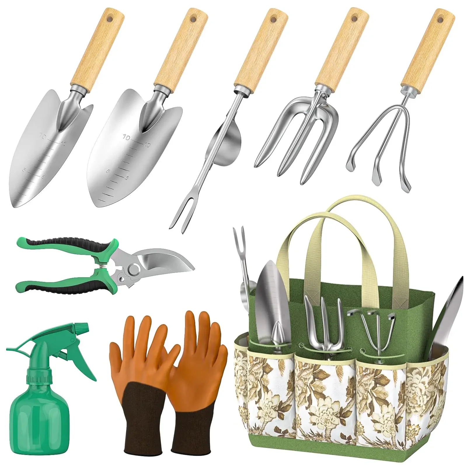 9 Piece Garden Weeding Tools Stainless Steel Gardening Tool Set with Wooden Handle, Weeder
9 Piece Garden Weeding Tools Stainless Steel Gardening Tool Set with Wooden Handle, Weeder