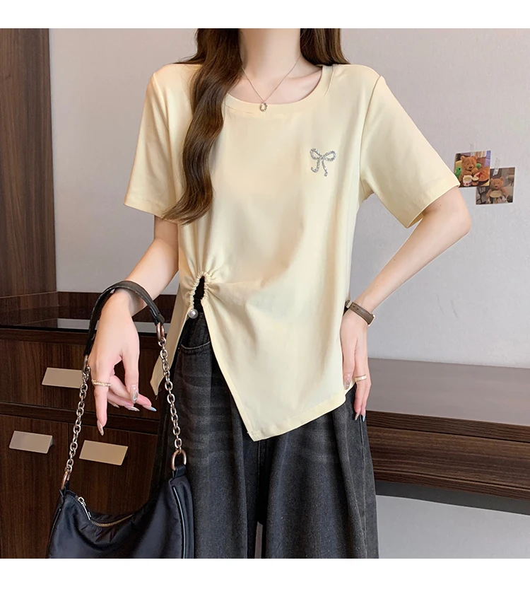 Women Basics Long Sleeves Elegant butterfly asymmetrical Chic Split Loose T-shirts Top French Plus Size Casual Clothing
Women Basics Long Sleeves Elegant butterfly asymmetrical Chic Split Loose T-shirts Top French Plus Size Casual Clothing