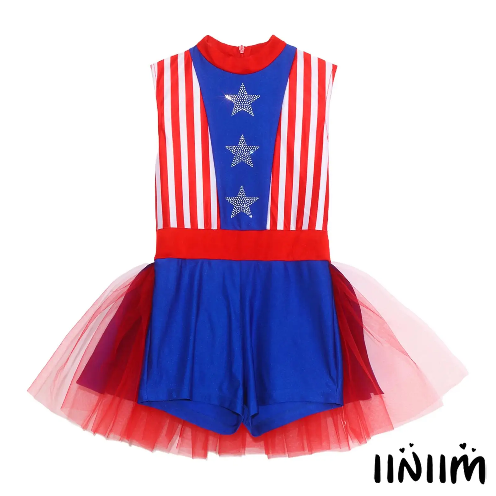 Kids Girls Ballet Latin Dance Costume Sleeveless Back Invisible Zipper Rhinestone Stars Striped Gymnastics Leotard with Skirts
Kids Girls Ballet Latin Dance Costume Sleeveless Back Invisible Zipper Rhinestone Stars Striped Gymnastics Leotard with Skirts