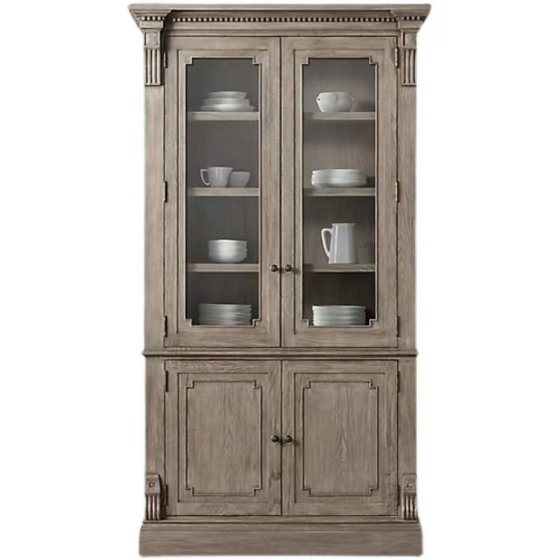 American Country Vintage Do Old Light Luxury Senior Gray Glass Door Solid Wood Large Bookcase
American Country Vintage Do Old Light Luxury Senior Gray Glass Door Solid Wood Large Bookcase