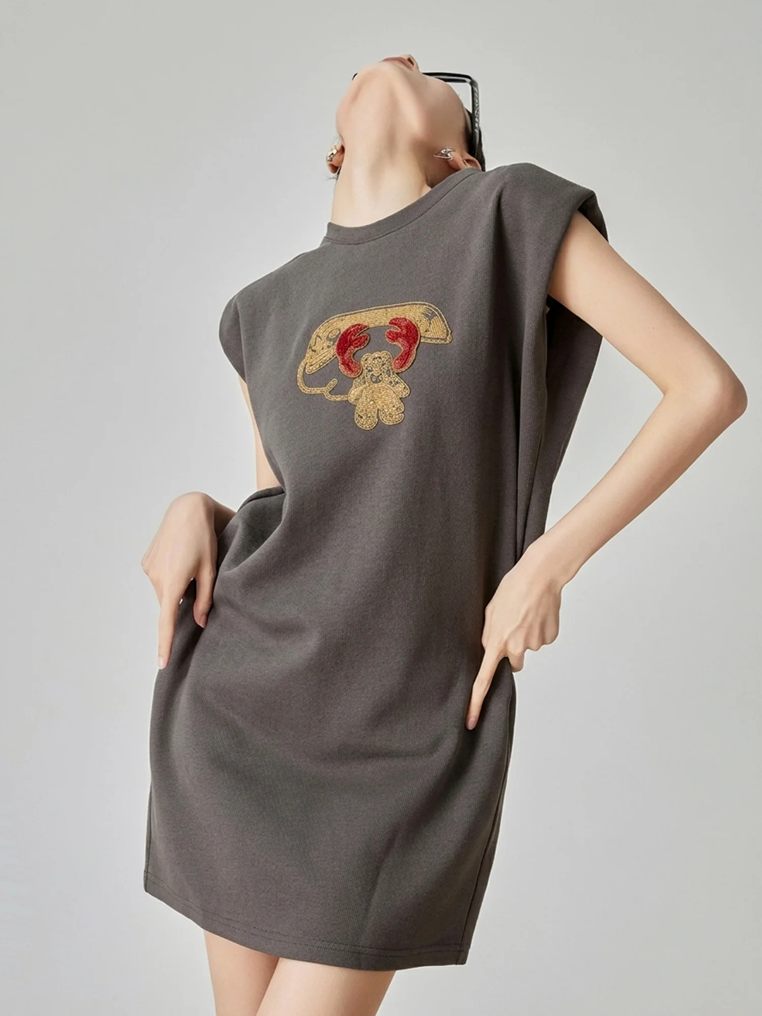 Casual Style Sleeveless Embroidered Print Dress Loose Fit T-Shirt Dress Summer New Arrival Design Sensation Women's Fashion
Casual Style Sleeveless Embroidered Print Dress Loose Fit T-Shirt Dress Summer New Arrival Design Sensation Women's Fashion