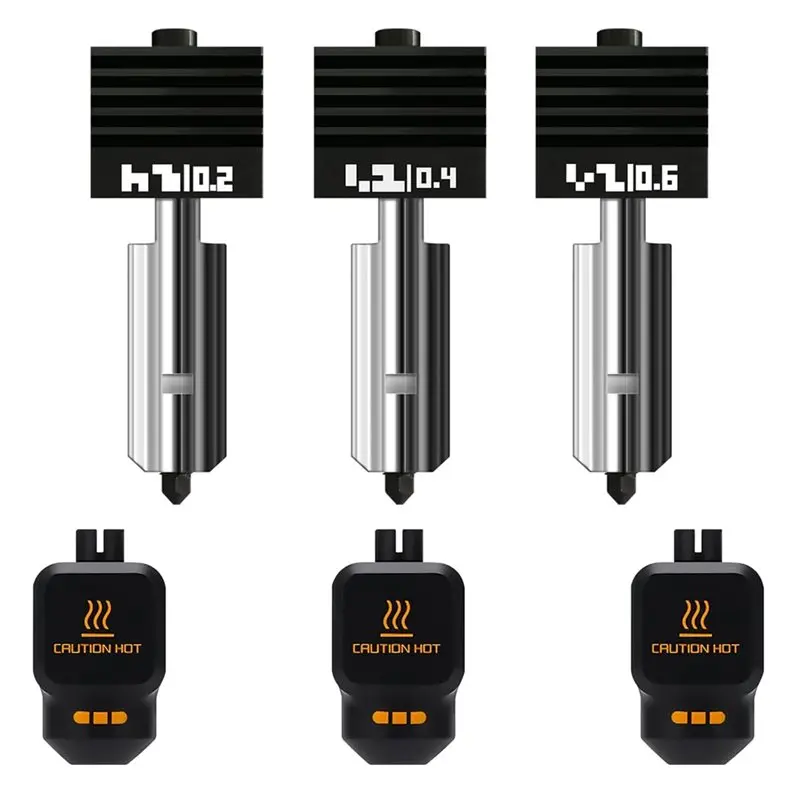 For Bambu P2S/H2S H2D/A1/A1 Mini Compatible 3-Pack Hotend Kit- Includes 0.2/0.4/0.6MM Hardened Steel Nozzles Print Head End
For Bambu P2S/H2S H2D/A1/A1 Mini Compatible 3-Pack Hotend Kit- Includes 0.2/0.4/0.6MM Hardened Steel Nozzles Print Head End