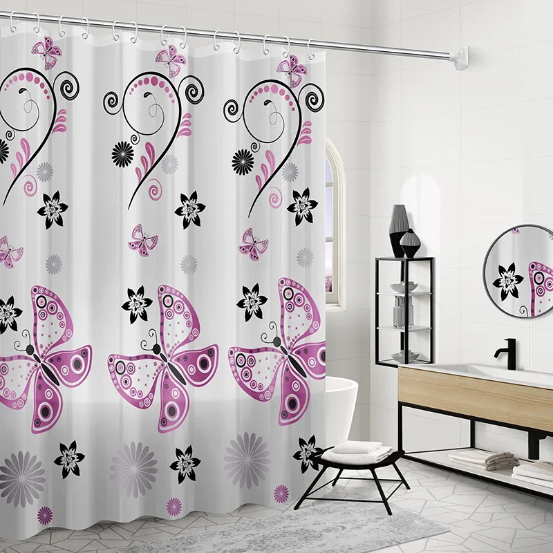 Shower Curtains Purple Butterfly Waterproof PEVA Fabric Quick-drying Scrubbable Bathroom Decoration Curtain Water Resistant
Shower Curtains Purple Butterfly Waterproof PEVA Fabric Quick-drying Scrubbable Bathroom Decoration Curtain Water Resistant