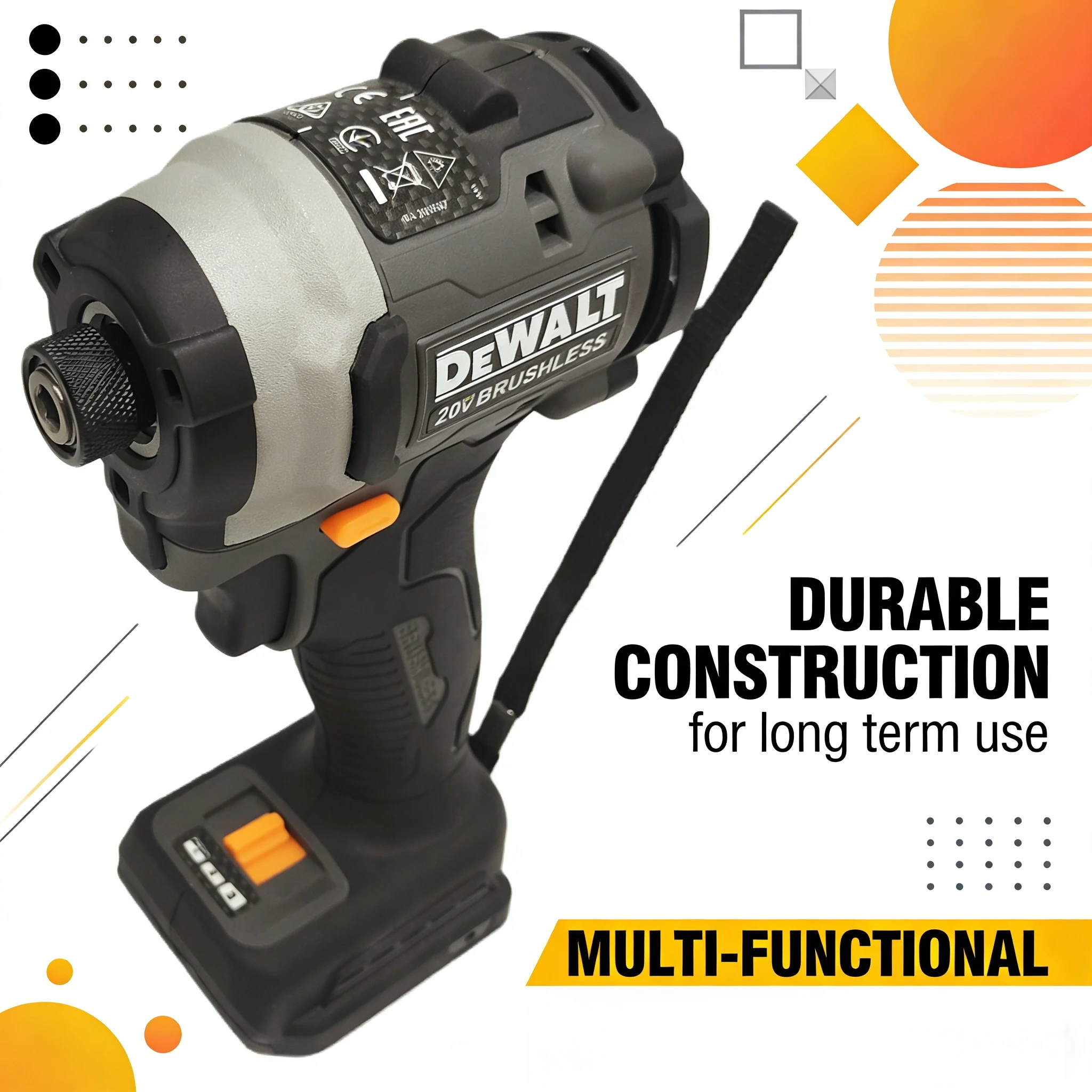 DEWALT DCF85M 20V Brushless Impact Driver: 3800RPM High Torque Cordless Power Tool for Efficient Fastening(bare unit)
DEWALT DCF85M 20V Brushless Impact Driver: 3800RPM High Torque Cordless Power Tool for Efficient Fastening(bare unit)