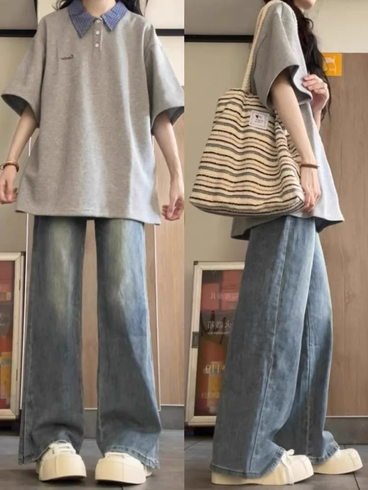 Loose Straight Leg Jeans Women's Winter Thin New Small Size Lazy Sle High Street Blue Denim Pants High Waist Comfortable Fit
Loose Straight Leg Jeans Women's Winter Thin New Small Size Lazy Sle High Street Blue Denim Pants High Waist Comfortable Fit