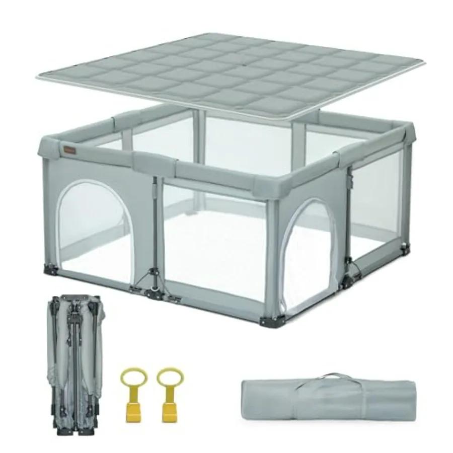 Foldable Playpen with Detachable Thicken Mat 50x50 Inches Portable Playpen for Babies and Toddlers Indoor Outdoor Baby Fence Pl
Foldable Playpen with Detachable Thicken Mat 50x50 Inches Portable Playpen for Babies and Toddlers Indoor Outdoor Baby Fence Pl
