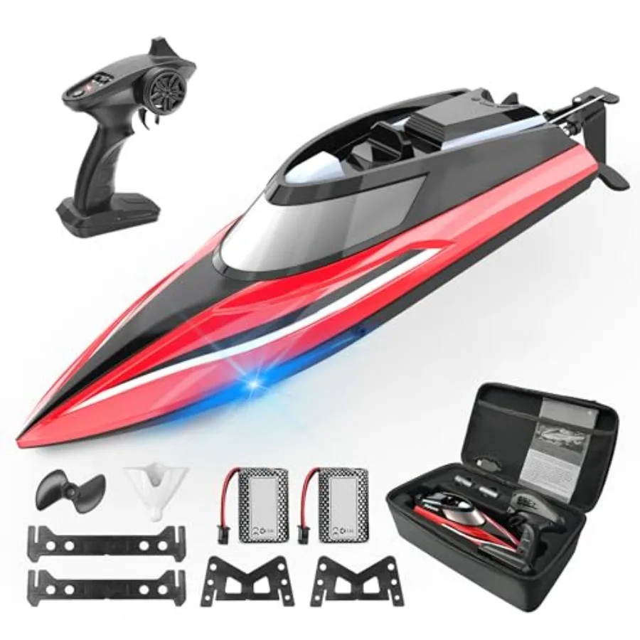 RC Boat for Pool Lake Ocean - Red ABS Plastic Self-righting 32 KPH Fast Remote Control Boat with LED Lights Waterproof Dual-Bat
RC Boat for Pool Lake Ocean - Red ABS Plastic Self-righting 32 KPH Fast Remote Control Boat with LED Lights Waterproof Dual-Bat