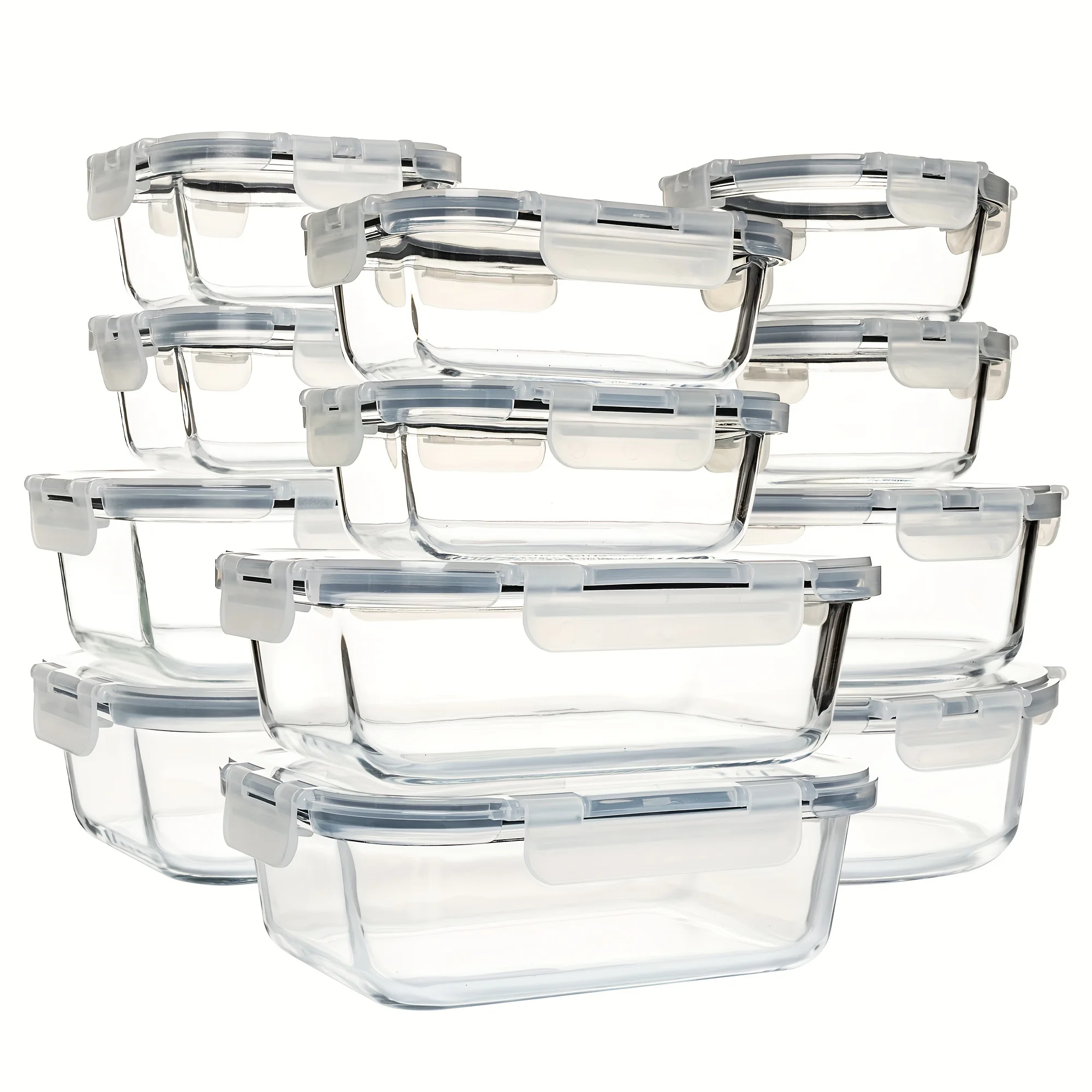 24PCS (12containers+12lids) High Borosilicate Glass Food Storage Containers Set - Leakproof Airtight Lids Perfect for Meal Prep
24PCS (12containers+12lids) High Borosilicate Glass Food Storage Containers Set - Leakproof Airtight Lids Perfect for Meal Prep