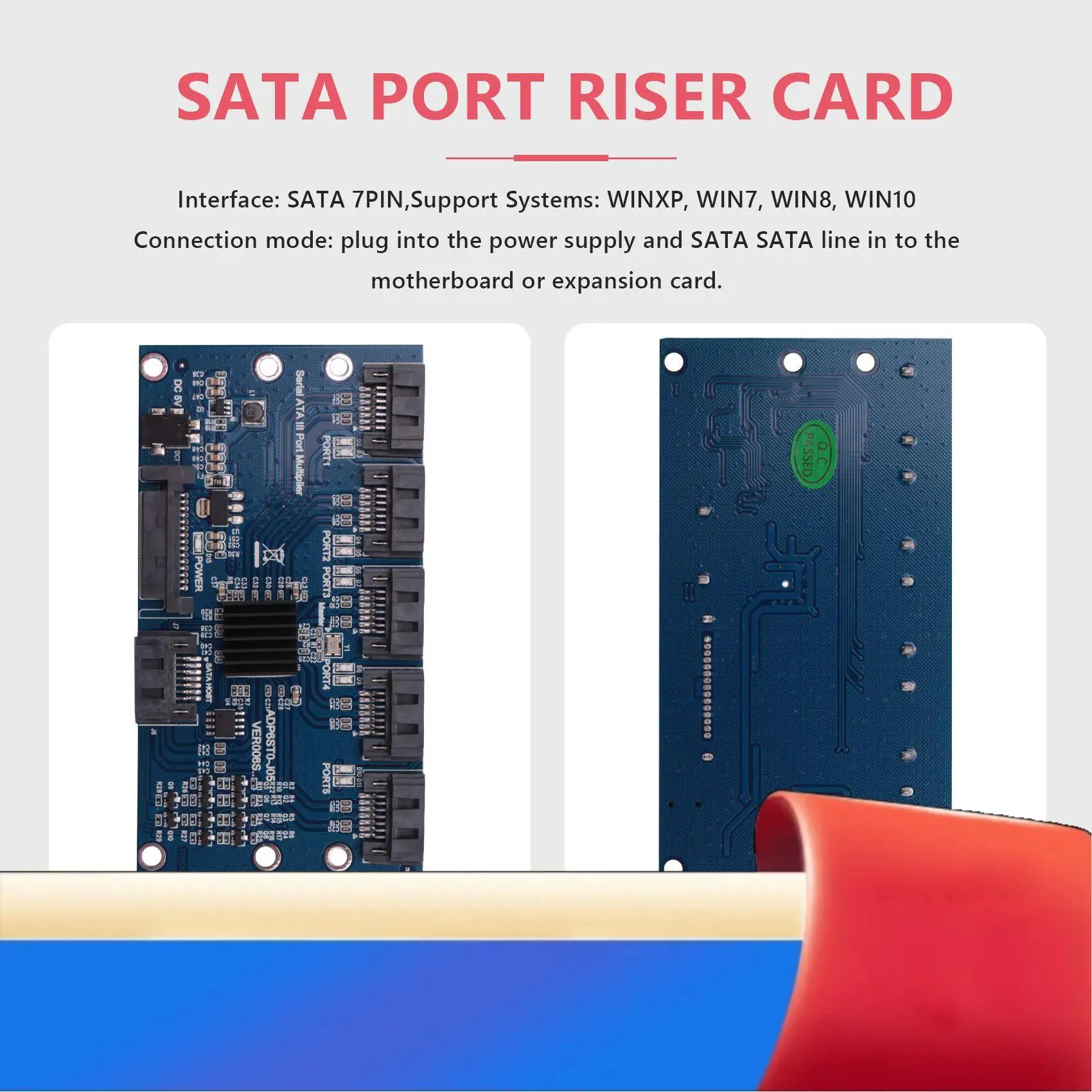 Controller Card Motherboard Sata Expansion Card 1 To 5 Port Sata3.0 6Gbps Multiplier Sata Port Riser Card Adapter For Computer-X
Controller Card Motherboard Sata Expansion Card 1 To 5 Port Sata3.0 6Gbps Multiplier Sata Port Riser Card Adapter For Computer-X