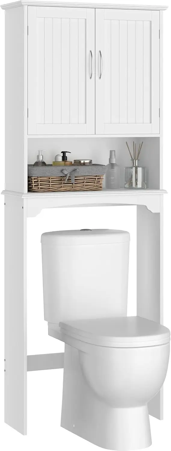 Over The Toilet Cabinet, Double Door Bathroom Storage Organizer, Toilet Rack with Inner Adjustable Shelf and Open Storage She
Over The Toilet Cabinet, Double Door Bathroom Storage Organizer, Toilet Rack with Inner Adjustable Shelf and Open Storage She