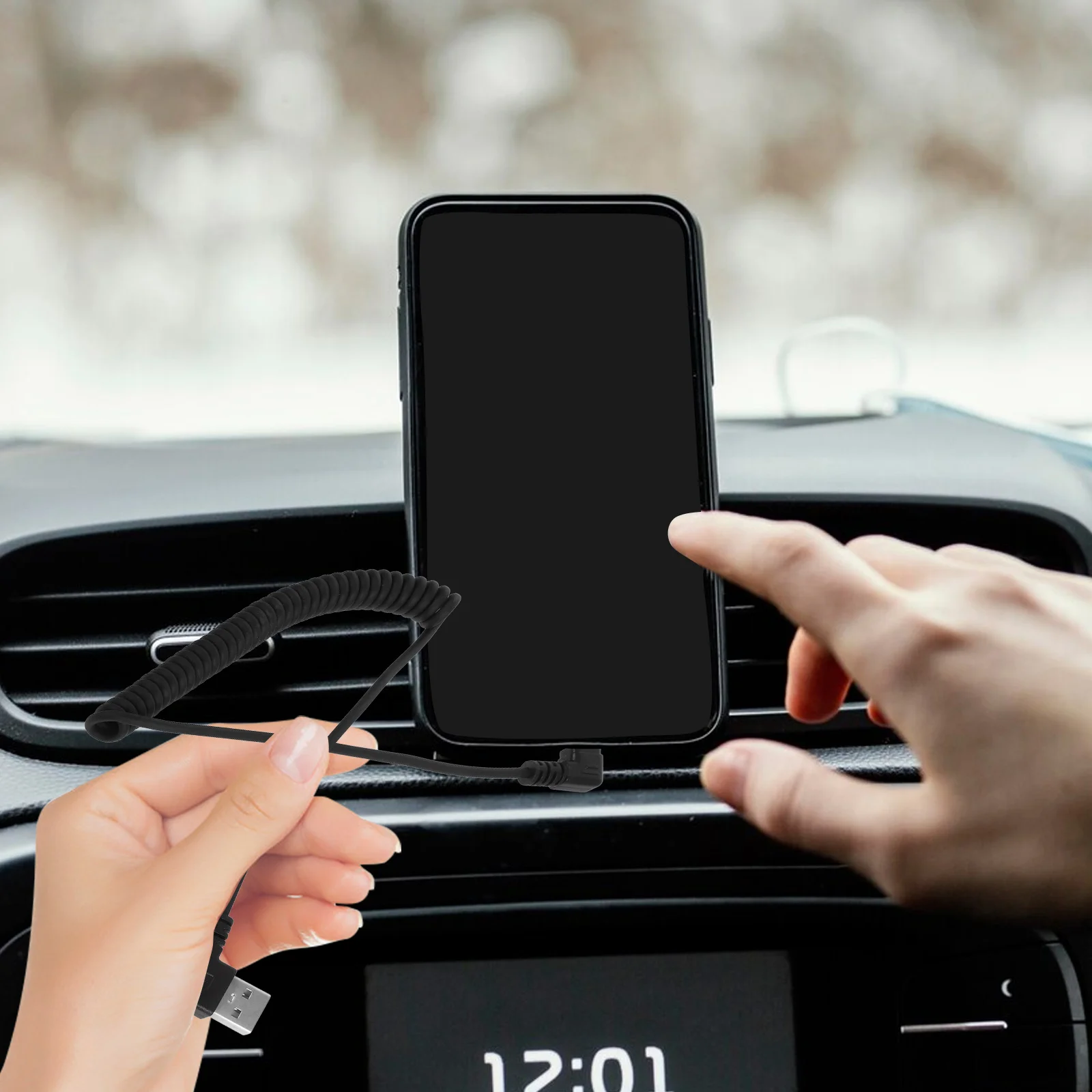Spring Data Cable Black TPE Charging Cord Retractable Coiled USB Car Micro Phone Accessories Fast Charging Dual Connectors Smart
Spring Data Cable Black TPE Charging Cord Retractable Coiled USB Car Micro Phone Accessories Fast Charging Dual Connectors Smart