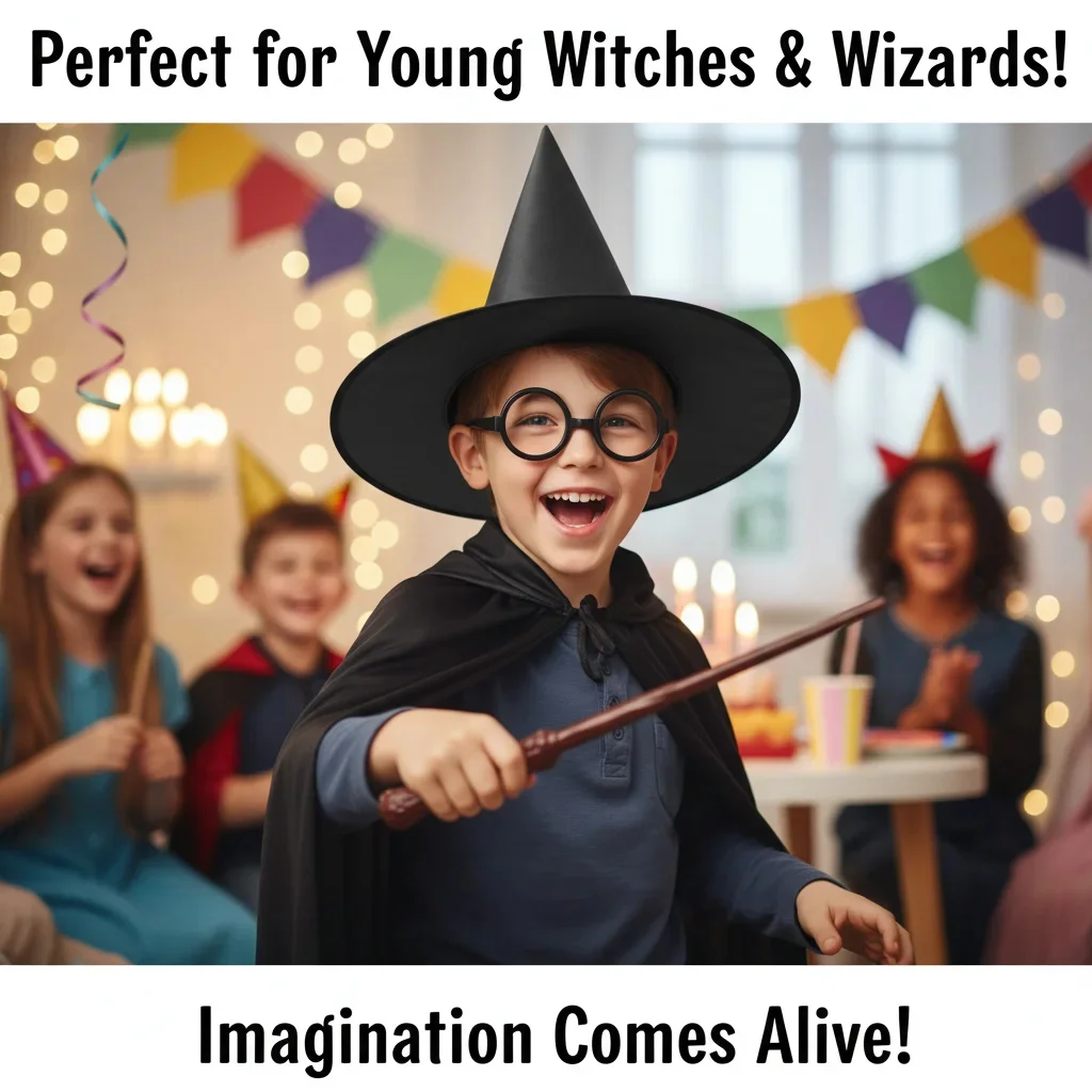 Kids Wizard Cosplay Costume Set Magic Wand Hat Glasses Halloween Party Role Play Accessories Dress Up Gift For Boys And Girls
Kids Wizard Cosplay Costume Set Magic Wand Hat Glasses Halloween Party Role Play Accessories Dress Up Gift For Boys And Girls