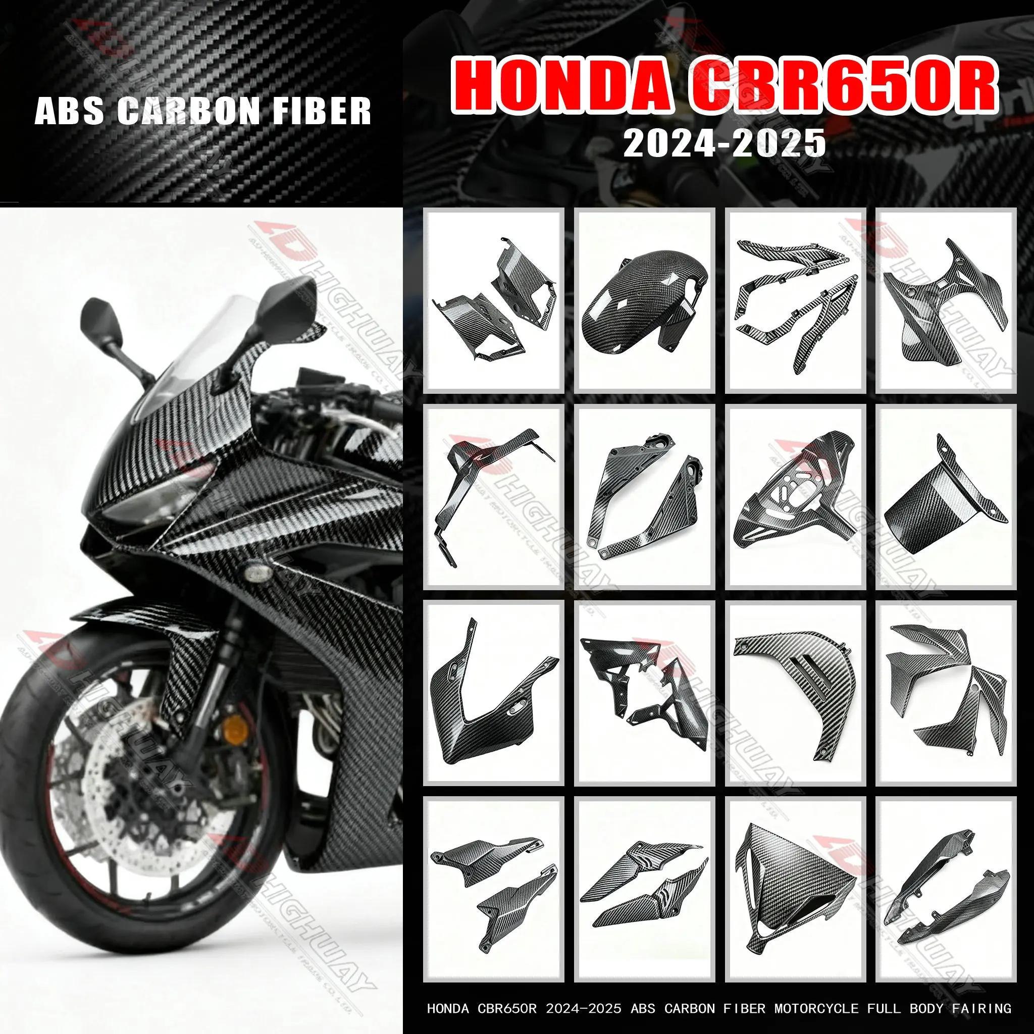 ABS Carbon Fiber Fairing Body Kits For HONDA CBR650R 2024-2025 Motorcycle Fender Fuel Tank Guard Side Panel Trim
ABS Carbon Fiber Fairing Body Kits For HONDA CBR650R 2024-2025 Motorcycle Fender Fuel Tank Guard Side Panel Trim