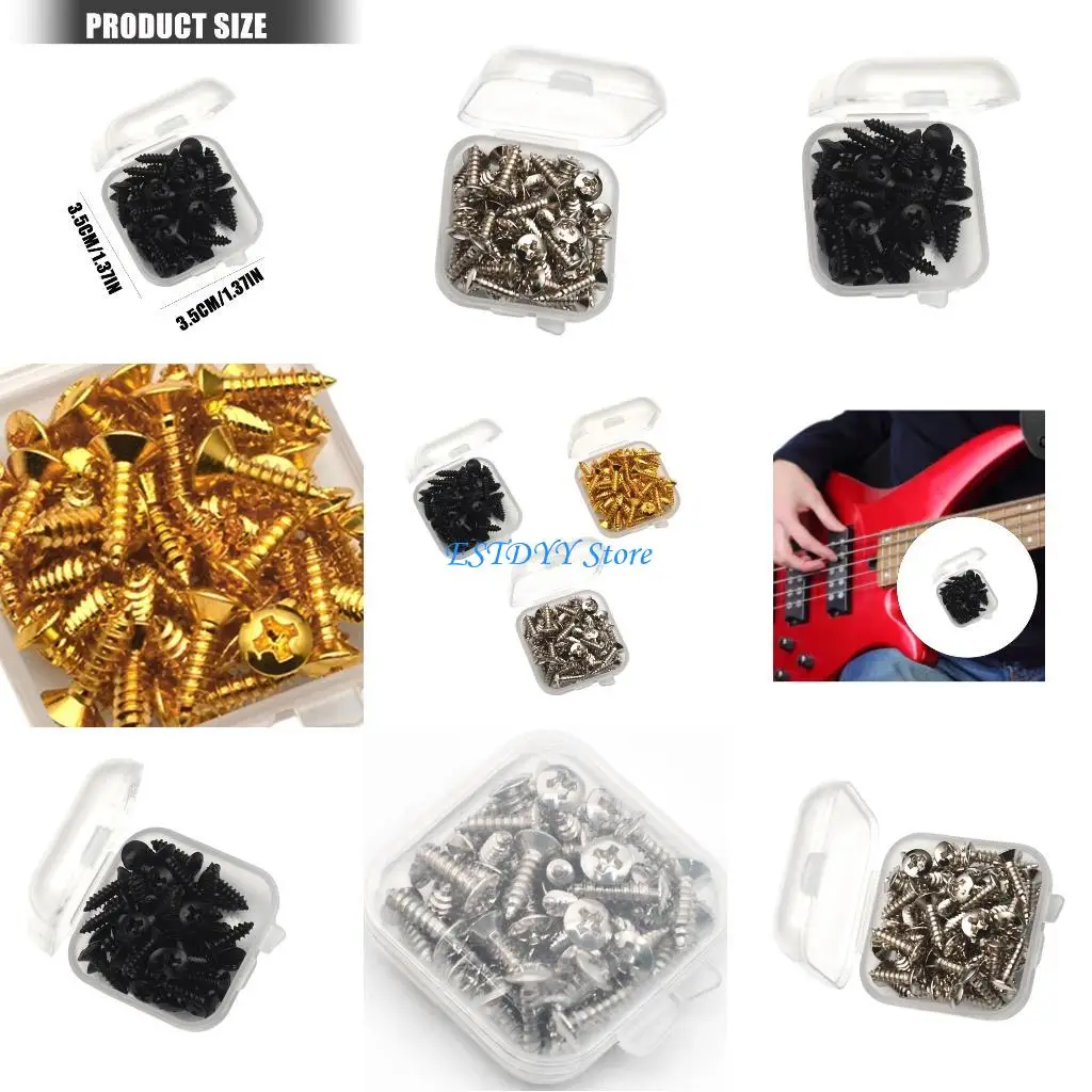 G6DE 50lots Metal Bass Guitar Pickguard Screws Precisions Sized Vibration Resistant Screws Musical Equipment Part
G6DE 50lots Metal Bass Guitar Pickguard Screws Precisions Sized Vibration Resistant Screws Musical Equipment Part