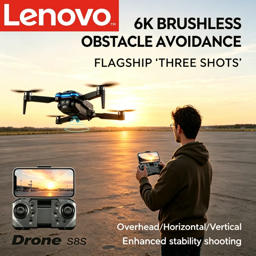 Lenovo S8S Drone 4K HD Triple Camera Brushless Motor Obstacle Avoidance Optical Flow Positioning Altitude Hold RC Quadcopter
Lenovo S8S Drone 4K HD Triple Camera Brushless Motor Obstacle Avoidance Optical Flow Positioning Altitude Hold RC Quadcopter