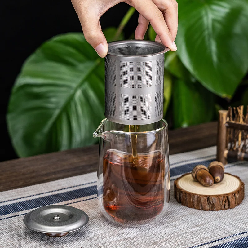 Boundless Voyage Double Wall Glass Tea Cup 250ml, Titanium Filter Lid Coffee Mug Tea Maker for Office Traveling Home Use
Boundless Voyage Double Wall Glass Tea Cup 250ml, Titanium Filter Lid Coffee Mug Tea Maker for Office Traveling Home Use