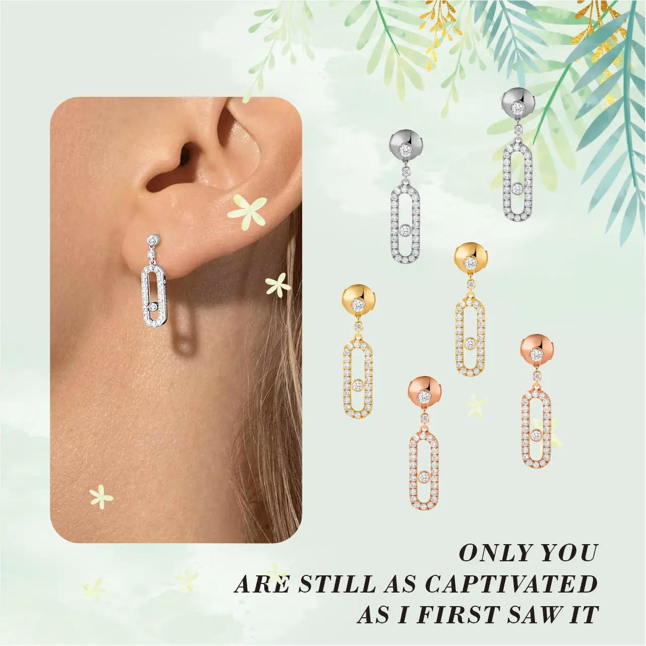 Classic Fashion Messik - Style Sterling Silver s925Move Uno Collection Personalized Fashion Diamond Stud Earrings
Classic Fashion Messik - Style Sterling Silver s925Move Uno Collection Personalized Fashion Diamond Stud Earrings