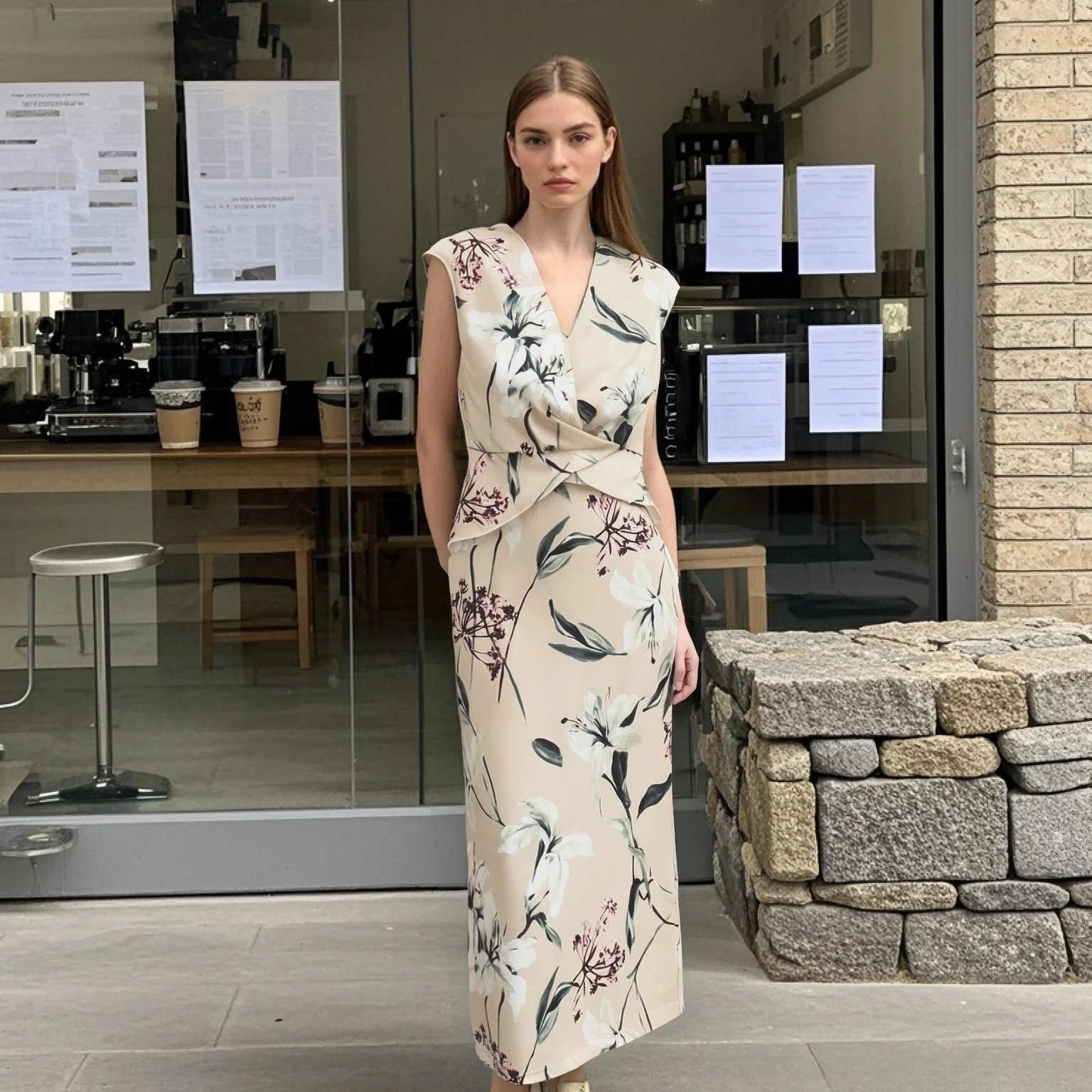 2025 New Arrival Sleeveless Ladies Dress with Floral Print and Twist Front Design for Women's Casual Wear
2025 New Arrival Sleeveless Ladies Dress with Floral Print and Twist Front Design for Women's Casual Wear
