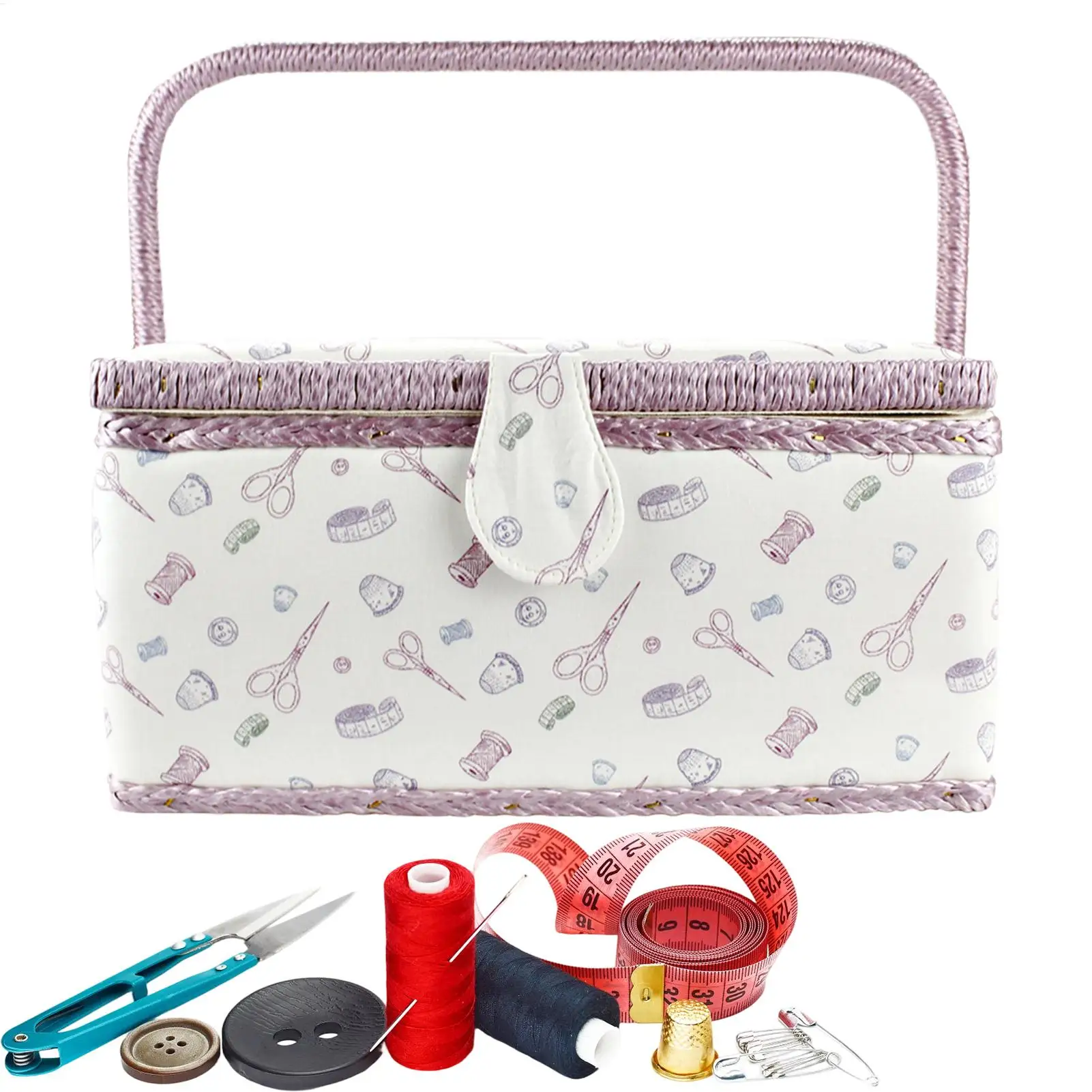 Sewing Basket Multi-Compartment With Handle Storage Portable Sewing Organizer Vintage Box For Thread Needles Quilting Crochet
Sewing Basket Multi-Compartment With Handle Storage Portable Sewing Organizer Vintage Box For Thread Needles Quilting Crochet