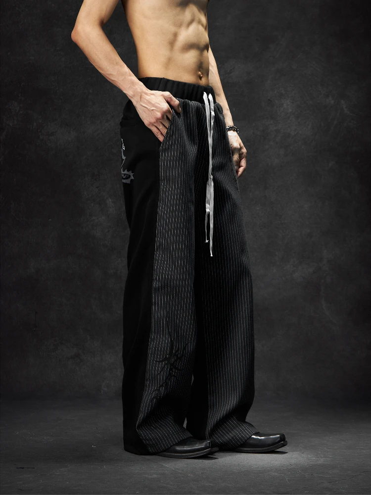 Special-Interest Design Patchwork Stripes Loose Straight Printed Elastic Waist Sweatpants Trousers Casual Pants
Special-Interest Design Patchwork Stripes Loose Straight Printed Elastic Waist Sweatpants Trousers Casual Pants