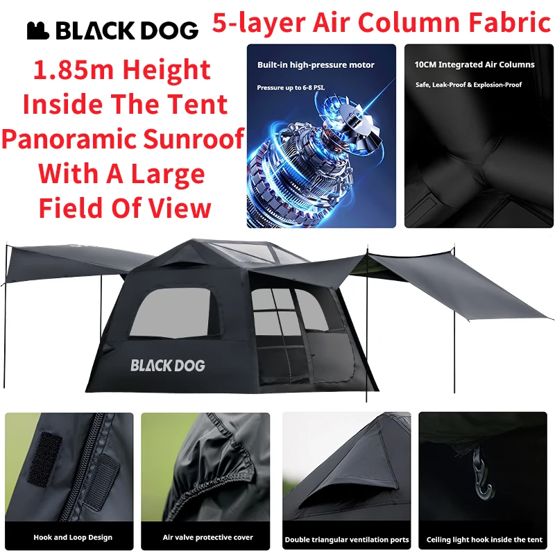 Naturehike BLACKDOG Fog Island 6.0 Automatic Inflatable Tent 3mins No Need To Build 10cm Thick Air Column Stable Wind Resistance
Naturehike BLACKDOG Fog Island 6.0 Automatic Inflatable Tent 3mins No Need To Build 10cm Thick Air Column Stable Wind Resistance