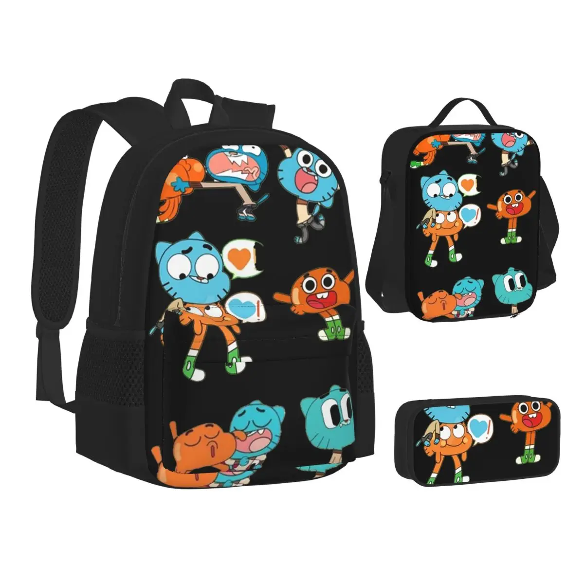 Рюкзаки Gumball для мальчиков и девочек, школьные сумки для учеников, детские рюкзаки, сумка для обедов, пенал, набор из трех предметов
Рюкзаки Gumball для мальчиков и девочек, школьные сумки для учеников, детские рюкзаки, сумка для обедов, пенал, набор из трех предметов