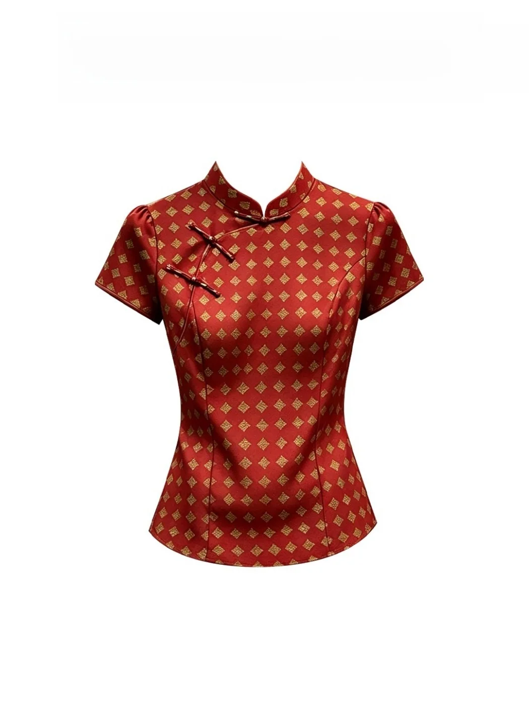 Red Slimming Plaid Stand Collar Short Sleeve Women's Shirt New Chinese Style Fashionable Versatile Button up Trendy
Red Slimming Plaid Stand Collar Short Sleeve Women's Shirt New Chinese Style Fashionable Versatile Button up Trendy