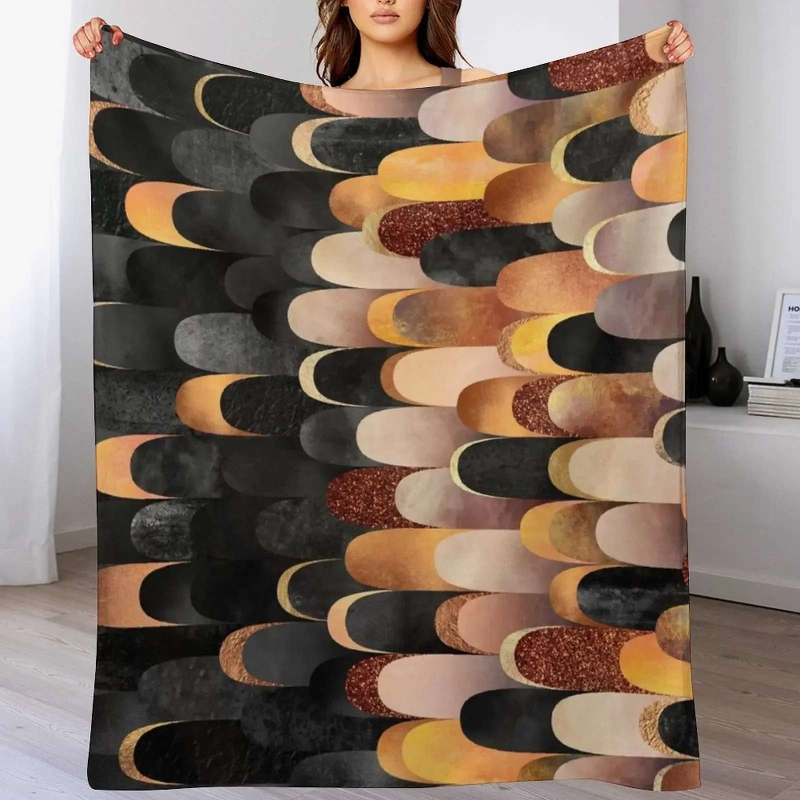 Feathered - Copper and black Throw Blanket Sofa Throw Summer Winter beds Sofa Blankets
Feathered - Copper and black Throw Blanket Sofa Throw Summer Winter beds Sofa Blankets