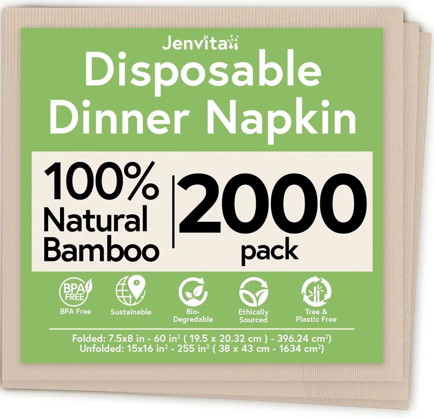 100% Bamboo Compostable Napkins (2000-Pack) | Heavy Duty Napkins for Lunch, Dinner, Events, Occasions & Entertaining | Eco Frien
100% Bamboo Compostable Napkins (2000-Pack) | Heavy Duty Napkins for Lunch, Dinner, Events, Occasions & Entertaining | Eco Frien