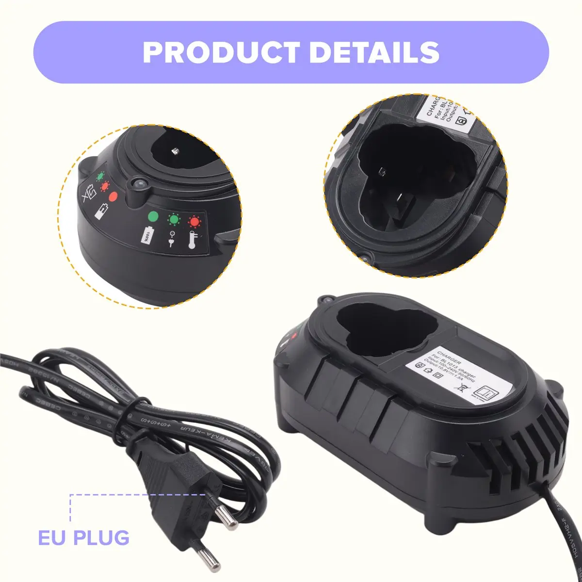Зарядное устройство Y17A для литий-ионных аккумуляторов Makita BL1013 BL1014 10.8V-12V, электрических дрелей и шуруповертов DC10WA
Зарядное устройство Y17A для литий-ионных аккумуляторов Makita BL1013 BL1014 10.8V-12V, электрических дрелей и шуруповертов DC10WA
