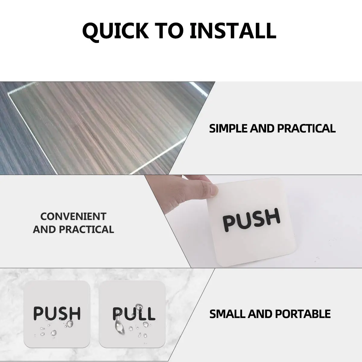 Push Pull Door Sticker Self Adhesive Entrance Exit Sign for Salon Shop Window Office Wall Tile Glass Metal Plastic Waterproof
Push Pull Door Sticker Self Adhesive Entrance Exit Sign for Salon Shop Window Office Wall Tile Glass Metal Plastic Waterproof