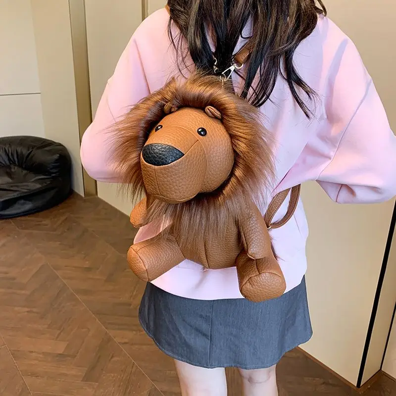 Cartoon lion plush toy backpack 2024 new fashion and funny gift
Cartoon lion plush toy backpack 2024 new fashion and funny gift