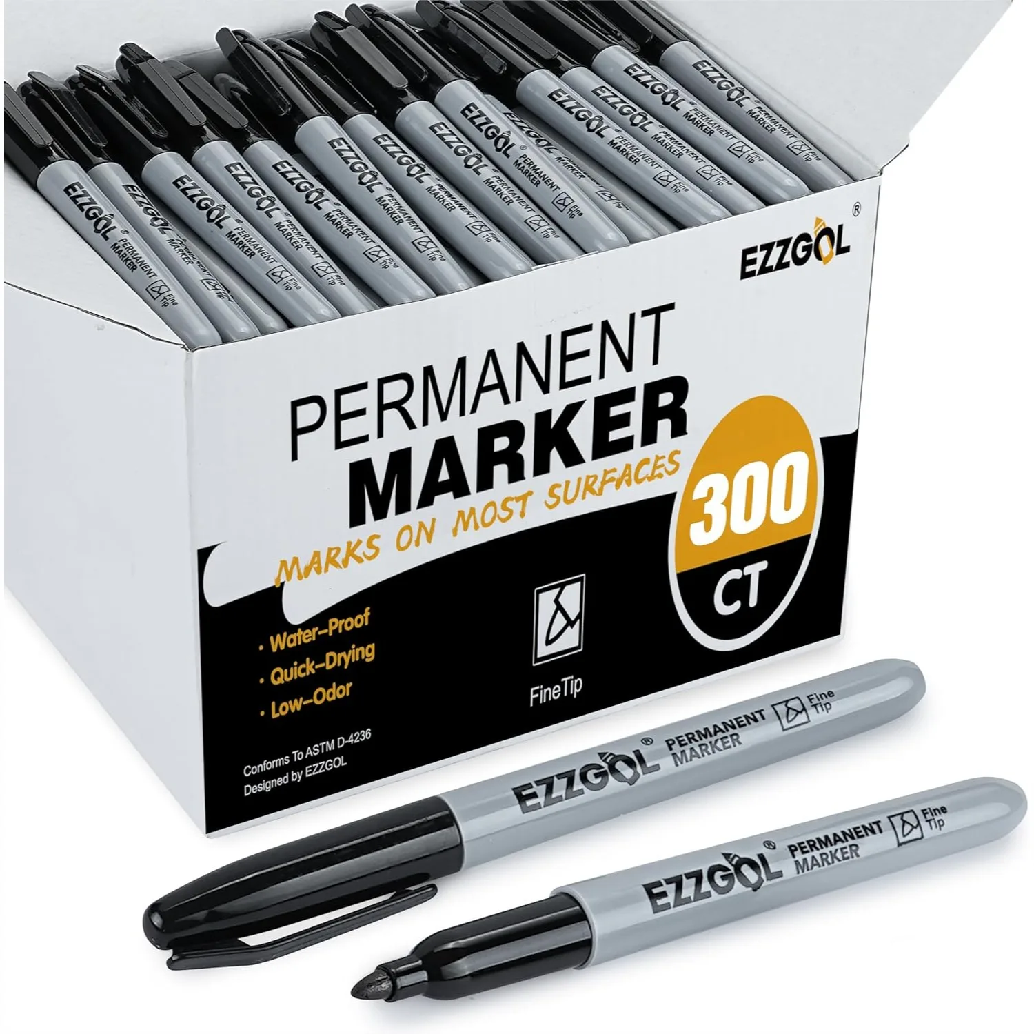 300 Pack Fine Tip Permanent Markers, Black Waterproof Quick Dry Pens for School Office Home
300 Pack Fine Tip Permanent Markers, Black Waterproof Quick Dry Pens for School Office Home