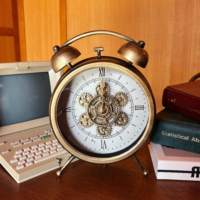 American Table Clock for Living Room Vintage Art Deco Desktop Timepiece High-End Decorative Clock for Home Classic Analog Clocks 
American Table Clock for Living Room Vintage Art Deco Desktop Timepiece High-End Decorative Clock for Home Classic Analog Clocks