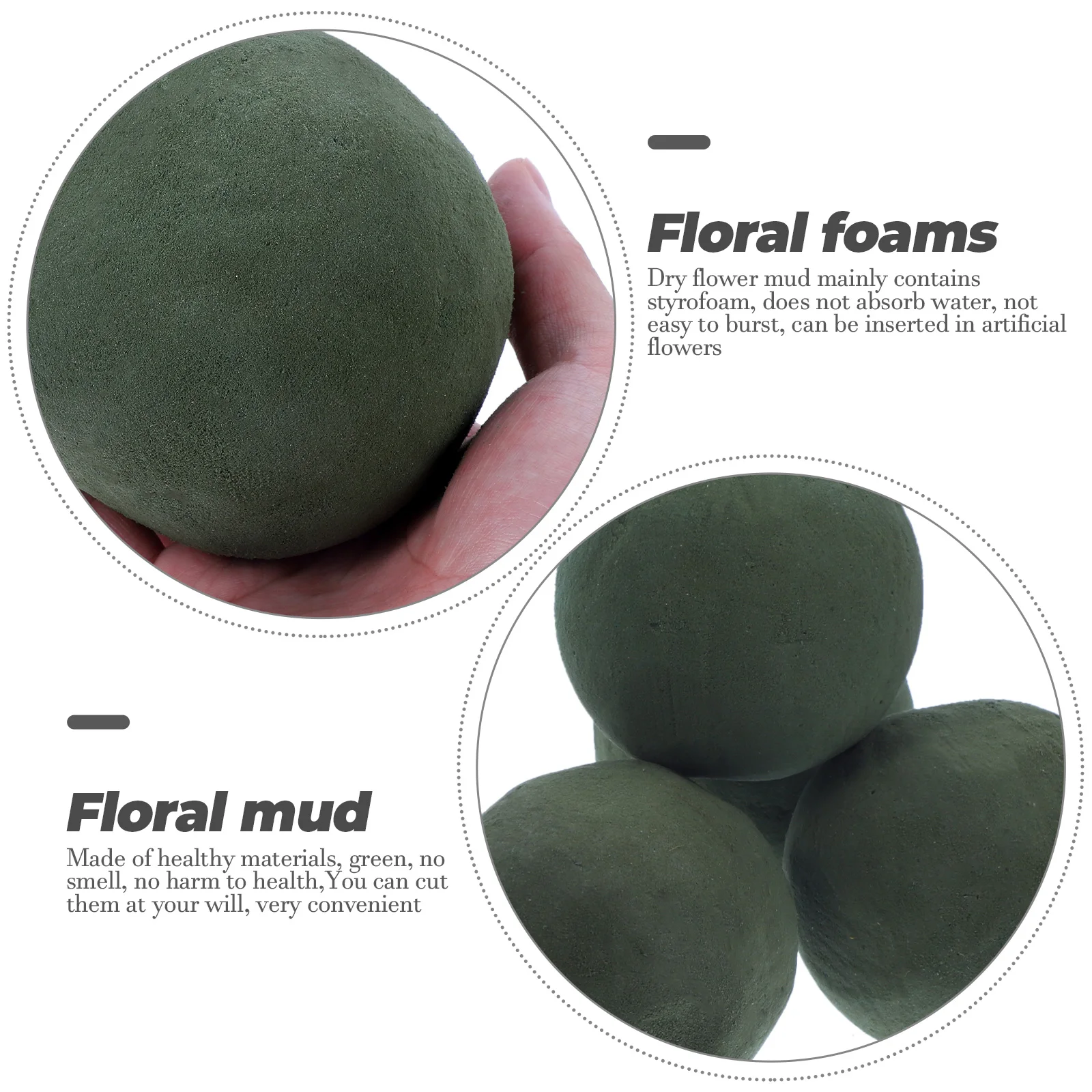 6 pcs Flower Clay Board Props Green Foam Mud Wedding Round Foams Dry Artificial Decor Floral Bricks Gardening Supplies
6 pcs Flower Clay Board Props Green Foam Mud Wedding Round Foams Dry Artificial Decor Floral Bricks Gardening Supplies
