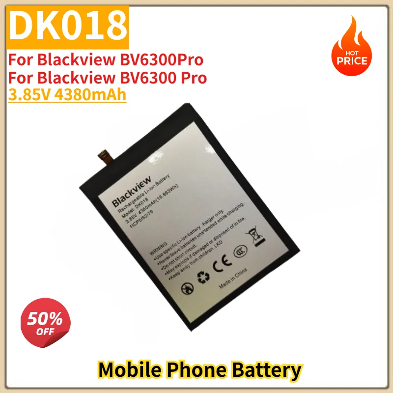 DK018 High Quality Phone Battery 3.85V 4380mAh For Blackview BV6300Pro / BV6300 Pro Brand New Replacement Battery
DK018 High Quality Phone Battery 3.85V 4380mAh For Blackview BV6300Pro / BV6300 Pro Brand New Replacement Battery