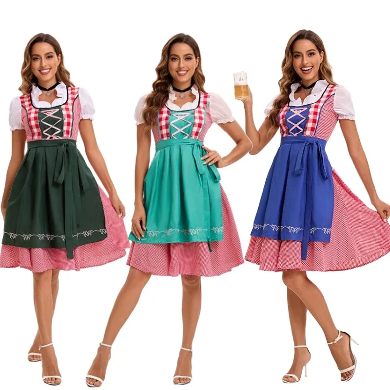 Traditional Bavarian Dress Oktoberfest Adult Female Bartender Waitress Cosplay Outfits New Plaid Dirndl Dress Maid Costumes Plus
Traditional Bavarian Dress Oktoberfest Adult Female Bartender Waitress Cosplay Outfits New Plaid Dirndl Dress Maid Costumes Plus
