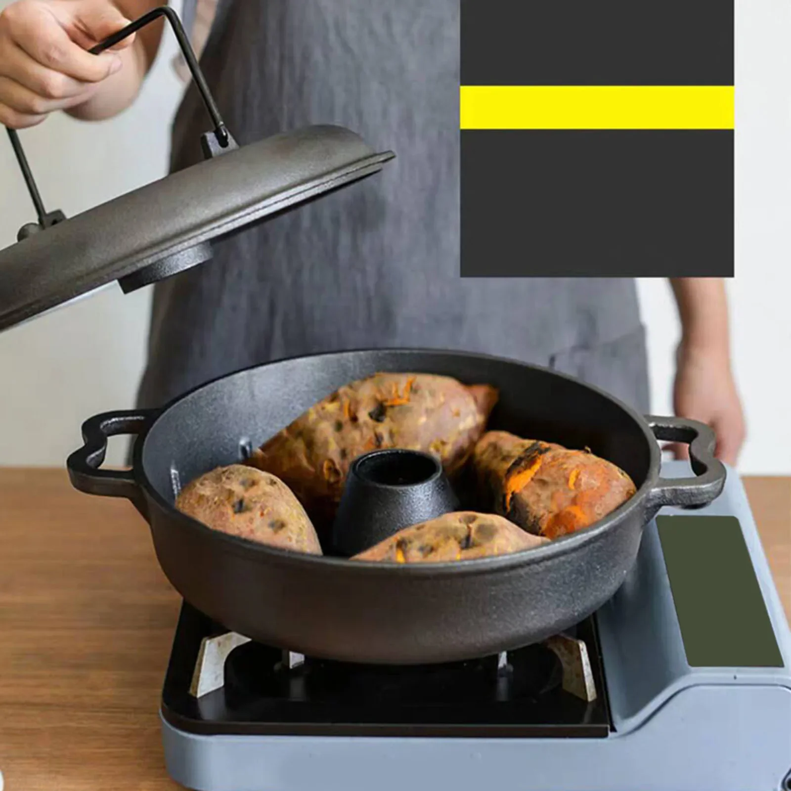 Roasted Sweet Potato Pot Cast Iron Sukiyaki Pot Round Barbecue Grill Pan with Lid Turkey Roasting Pan for Home Camping BBQ
Roasted Sweet Potato Pot Cast Iron Sukiyaki Pot Round Barbecue Grill Pan with Lid Turkey Roasting Pan for Home Camping BBQ