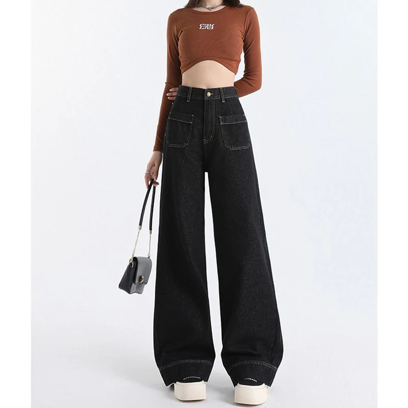 Female Retro Casual Straight Leg Jeans Girls Korean High Waist Denim Pants Lady Chic Fashion Designer Baggy Trousers
Female Retro Casual Straight Leg Jeans Girls Korean High Waist Denim Pants Lady Chic Fashion Designer Baggy Trousers
